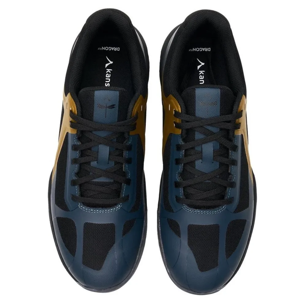 Kanso DragonFly Indoor Court Shoes Black/Gold size 7.5 NWT‎ in box